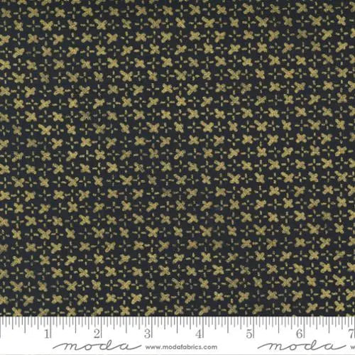 Black Stitch Whispers Metallic Black Gold 44"/45" Fabric Per Yard - Linda's Electric Quilters