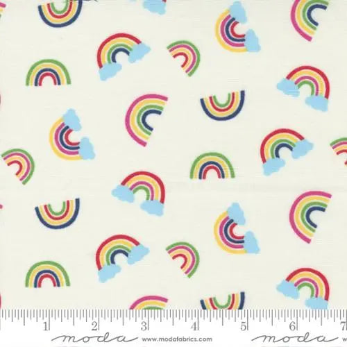 White Rainbow Garden Cloud 44"/45" Fabric Per Yard - Linda's Electric Quilters