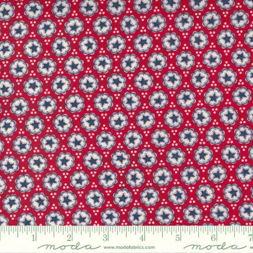 Red My Country Rich Star Blooms 44"/45" Fabric Per Yard - Linda's Electric Quilters