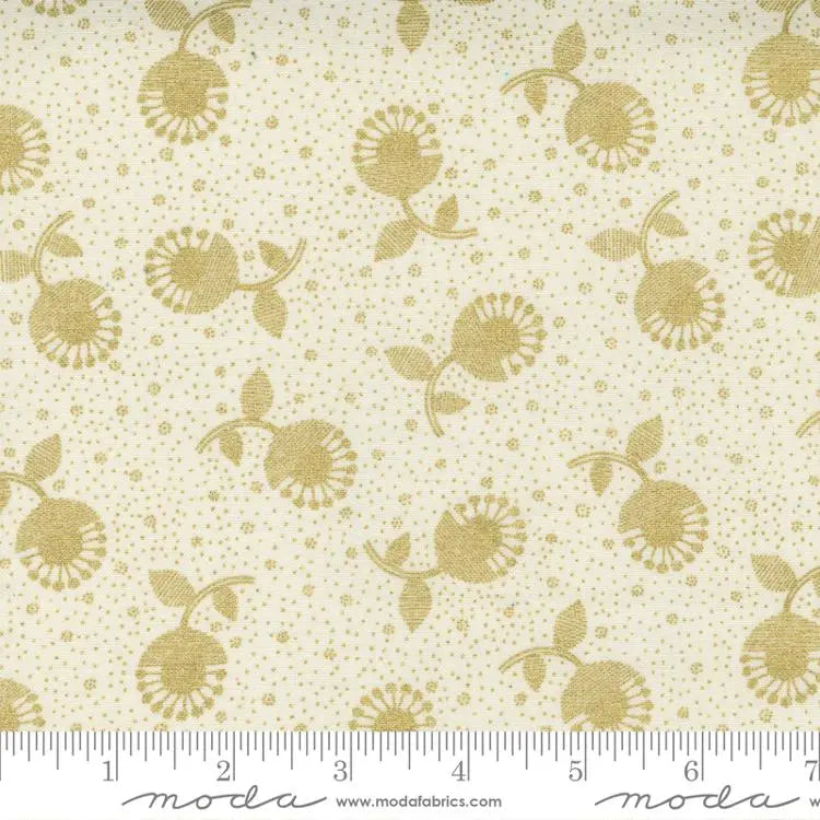 Beige Whispers Metallic Cream Gold 44" / 45" Fabric Per Yard