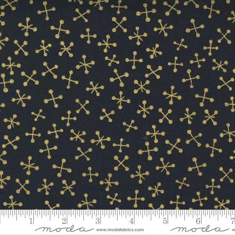 Black Gold Jacks Whispers Metallic 44" / 45" Fabric Per Yard