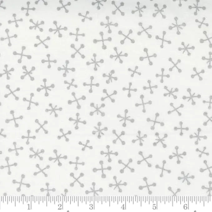 White Silver Whispers Trellis Metallic 44"/45" Fabric Per Yard Moda Fabrics & Supplies