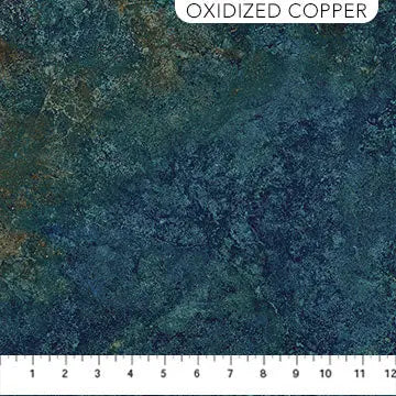 Blue Oxidized Copper 26755-68 Cotton 44"/45" Fabric Per Yard - Linda's Electric Quilters