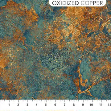 Blue Oxidized Copper 26756-68 Cotton 44"/45" Fabric Per Yard - Linda's Electric Quilters