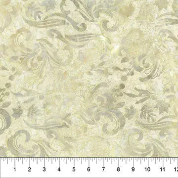 Natural Cream Changes In Seasons Cotton Batik  44"/45" Fabric Per Yard