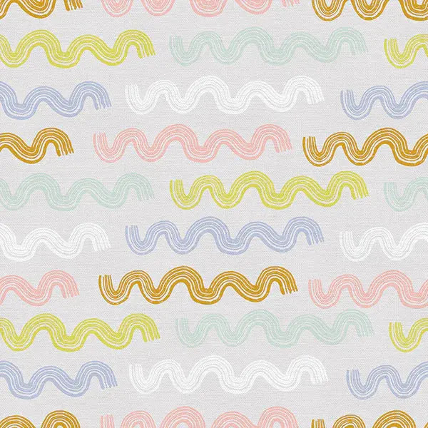 Multi Color Shape Friends Squiggles Cotton 44"/45" Fabric Per Yard - Linda's Electric Quilters