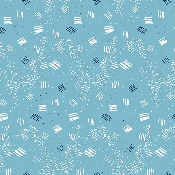 Blue On Your Mark Scritch Cotton 44"/45" Fabric Per Yard - Linda's Electric Quilters