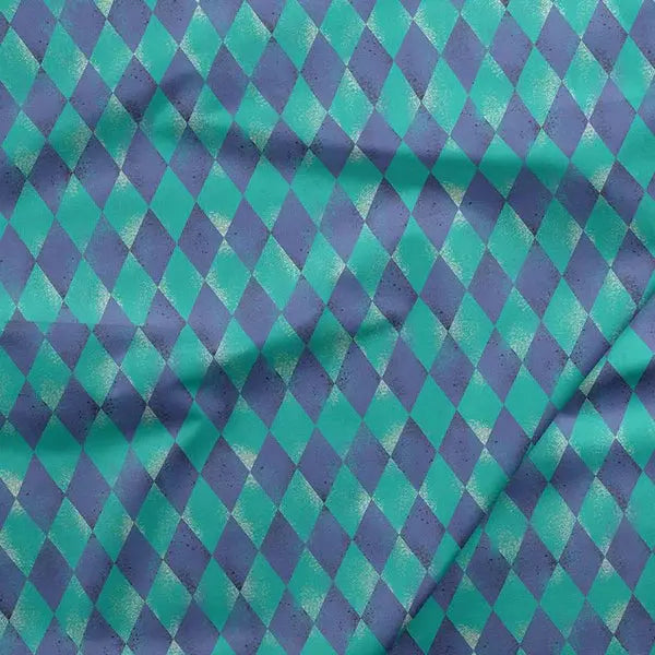 Blue Argyle Diamonds Cotton 44"/45" Fabric Per Yard - Linda's Electric Quilters