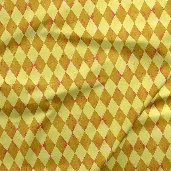 Yellow Gold Argyle Diamonds Cotton 44"/45" Fabric Per Yard - Linda's Electric Quilters