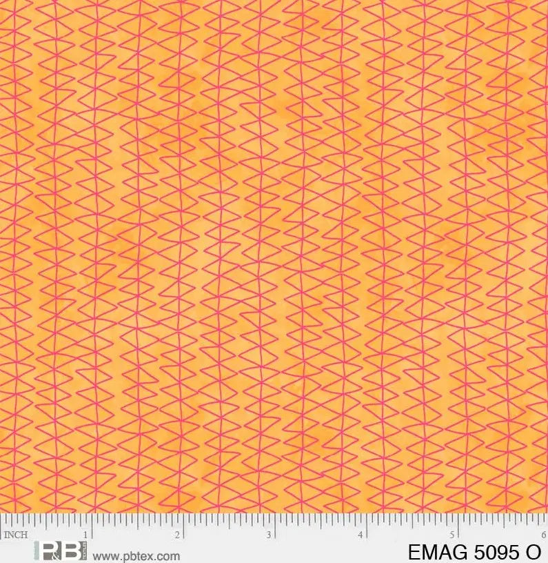 Orange Triangle Blender 44"/45" Fabric Per Yard - Linda's Electric Quilters