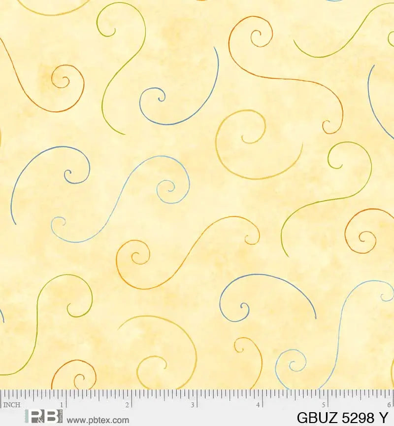 Yellow Garden Buzz 44"/45" Fabric Per Yard - Linda's Electric Quilters