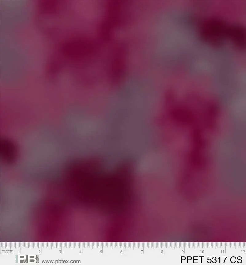 Purple And Grey Painted Petals 44"/45" Fabric Per Yard - Linda's Electric Quilters