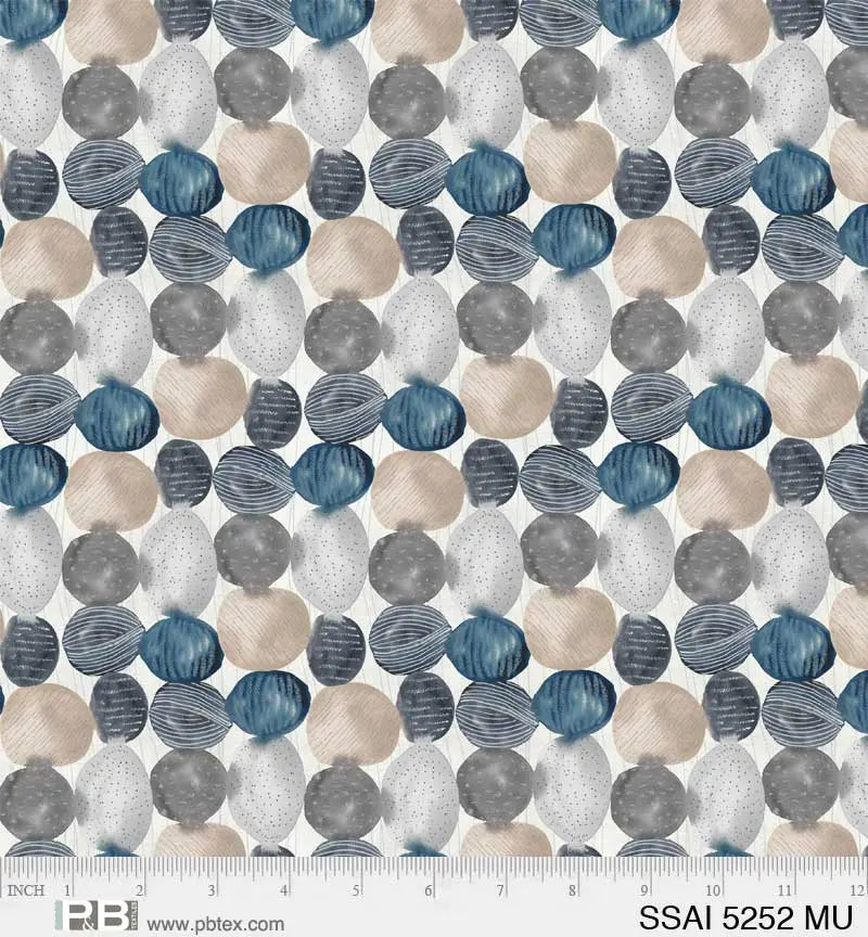 Blue And Cream Stones Set Sail 44"/45" Fabric Per Yard - Linda's Electric Quilters