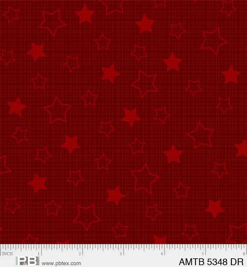 Red On Red Stars America The Beautiful 44"/45" Fabric Per Yard - Linda's Electric Quilters