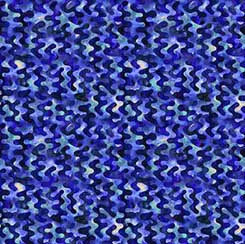 Blue Flamenco Zig Zag 44"/45" Fabric Per Yard - Linda's Electric Quilters