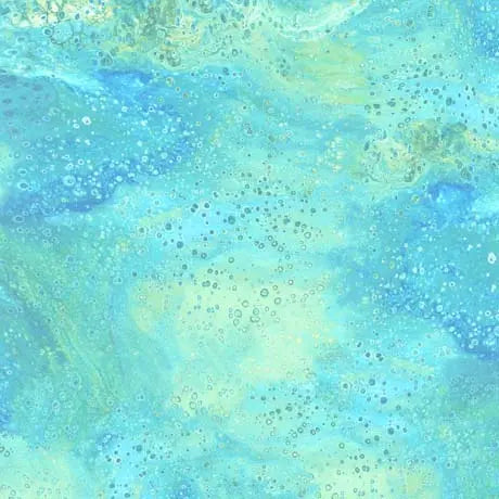 Green Teal Surge Torrents 44"/45" Fabric Per Yard - Linda's Electric Quilters