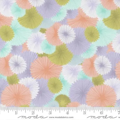 Multi Soiree Lavender Paper Fans 44"/45" Fabric Per Yard - Linda's Electric Quilters