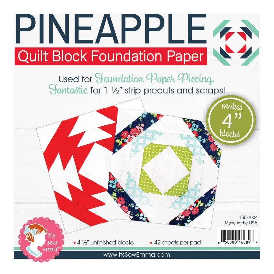 4in Pineapple Quilt Block Foundation Papers - Linda's Electric Quilters