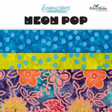 RB Batiks Neon Pop 5in Squares, 42pcs