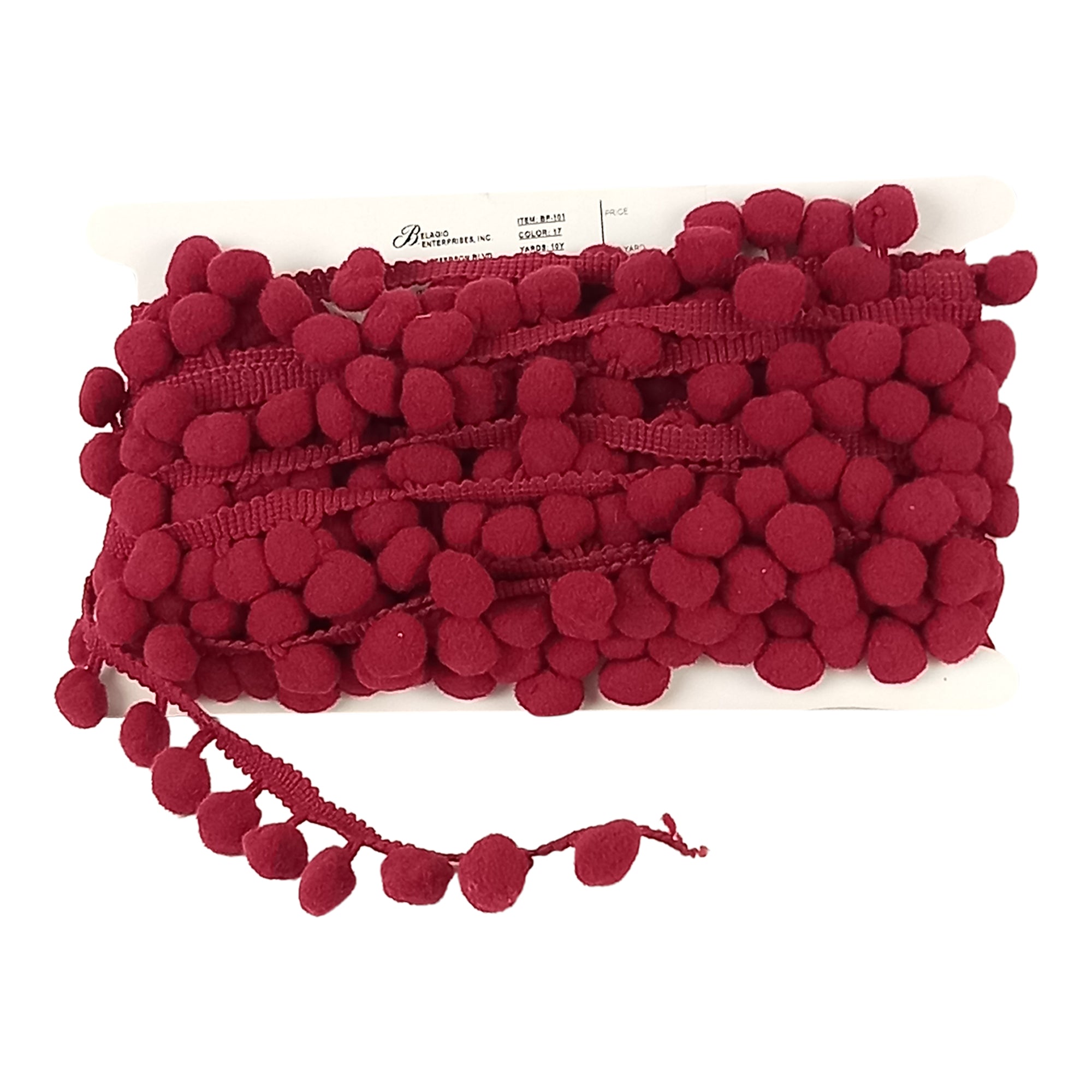 5/8-inch Pompom Trim – 10 Yard Roll | 22 colors