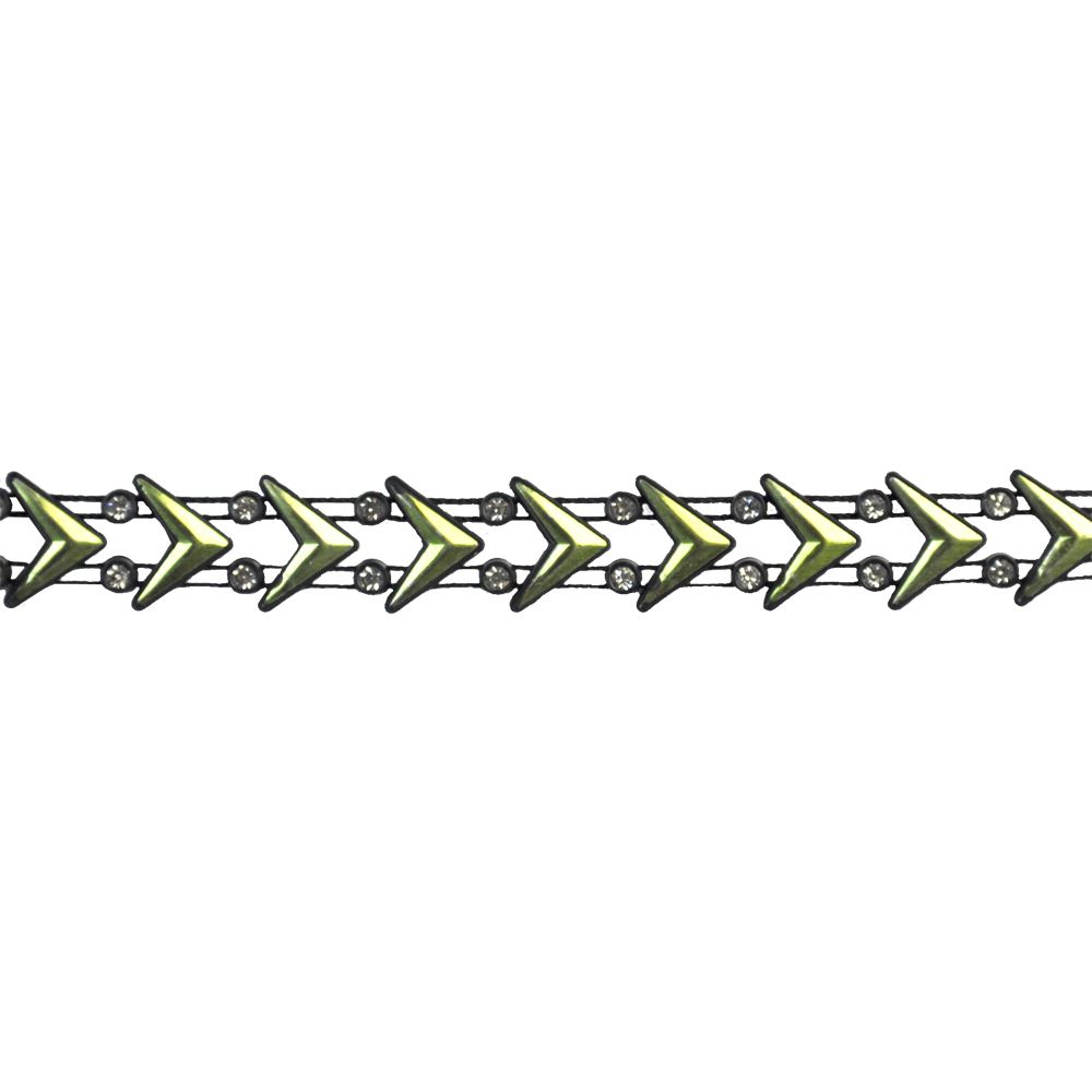 5/8" Rhinestone Arrow Trim – 5-Yards Geometric Crystal Chain Trim – DIY, Bridal & Fashion Embellishment
