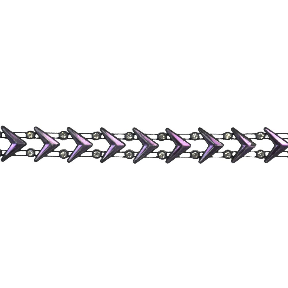 5/8" Rhinestone Arrow Trim – 5-Yards Geometric Crystal Chain Trim – DIY, Bridal & Fashion Embellishment