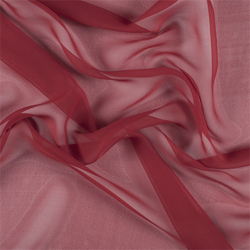 Runway Silks Red Silk Chiffon Fabric - Reorderable