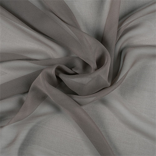 Runway Silks Dark Taupe Silk Chiffon Fabric - Reorderable