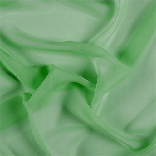 Runway Silks Green Silk Chiffon Fabric - Reorderable