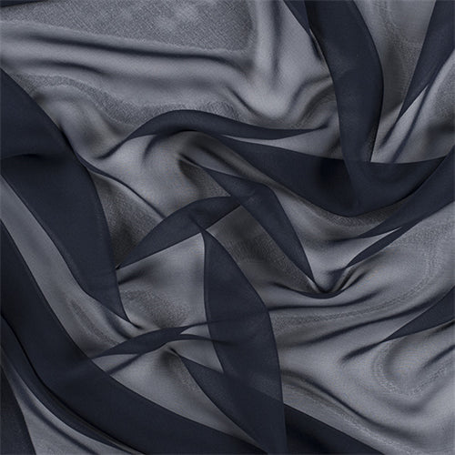 Runway Silks Navy Blue Wide Silk Chiffon Fabric - Reorderable