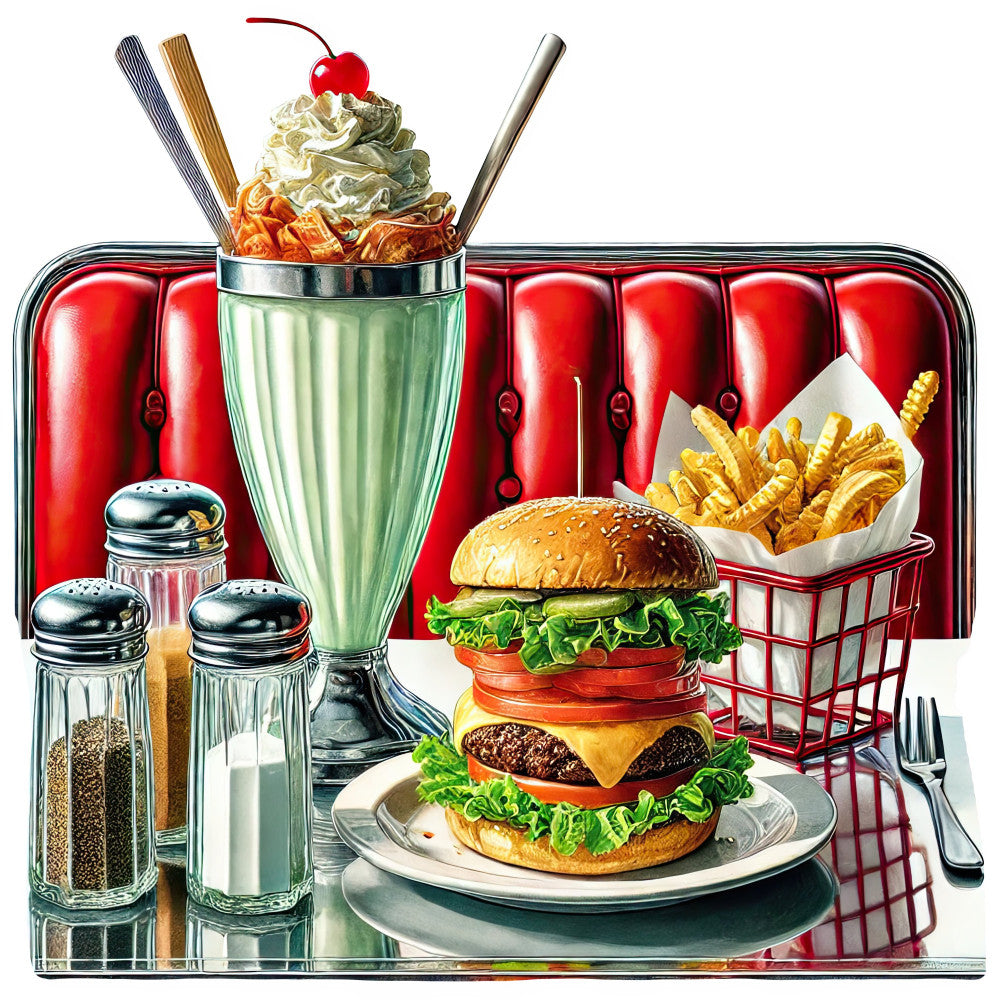 50s Diner Fabric Panel 12