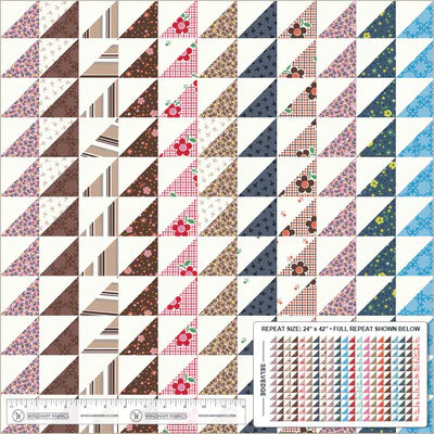 Made Easy Triangle Stripe Cheater Ivory 44"/45" Fabric per Yard