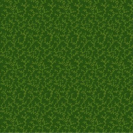 Windham Circa Poison Green vine quilting cotton fabric in Hunter