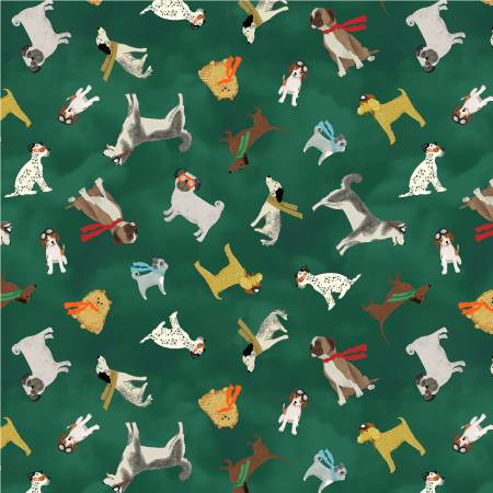 Windham Up Up and Away jetsetter quilting cotton fabric in Hunter