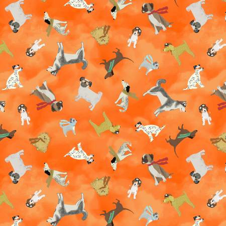 Windham Up Up Awoof Jetsetter quilting cotton in Ember