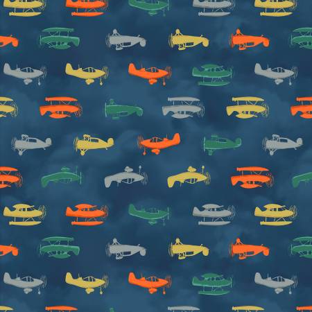 Windham Up Up Awoof Take Flight quilting cotton in Dusk
