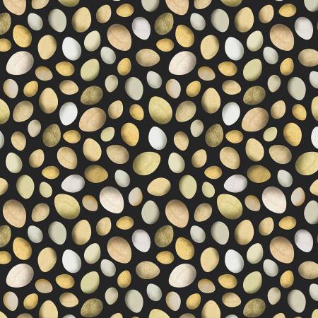 Windham BOHO Chicks Fresh Eggs quilting cotton in Black