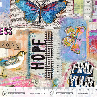 108" Quilt Back Find Your Happy Multi Cotton Wideback Fabric( 5/8 yard pack)