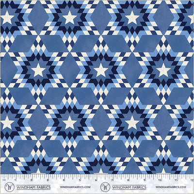 108" Quilt Back Lone Star Windham Blue Cotton Wideback Fabric - ( 7/8 Yard Pack )