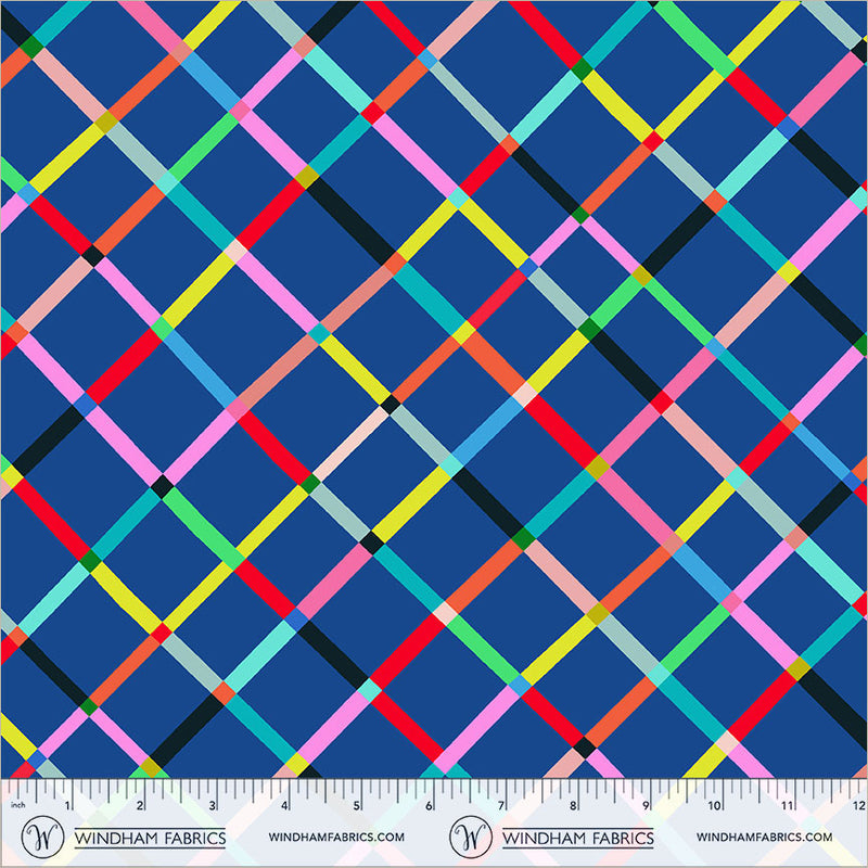 Happy Place Crossing Majorelle Blue Cotton 44"/45" Fabric Per Yard