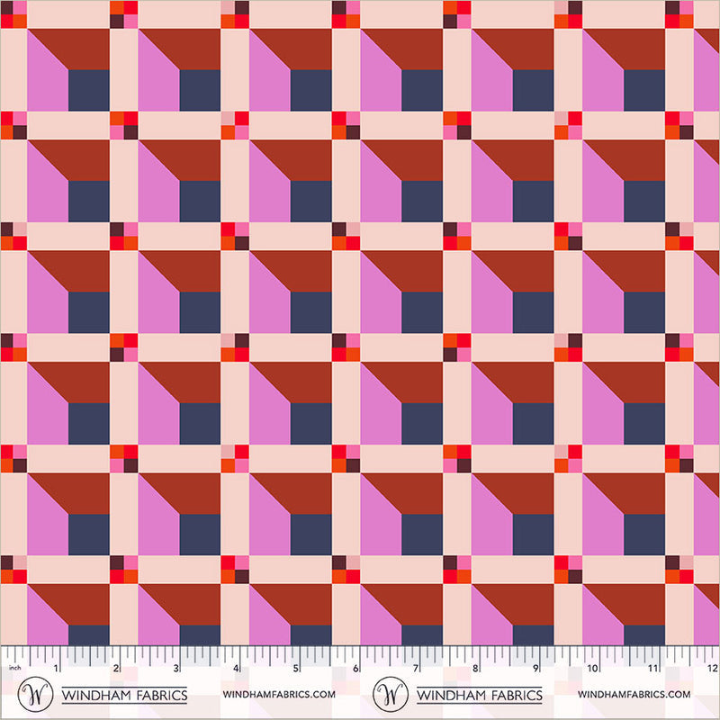 Happy Place Window Blush Cotton 44"/45" Fabric Per Yard