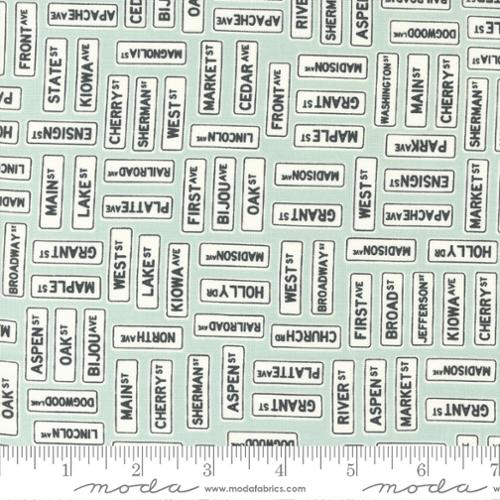 Main Street Sky Street Signs Cotton 44"/45" Fabric Per Yard