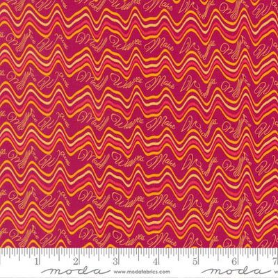 Creativity Roars Pomegranate Make Waves 44"/45" Fabric Per Yard
