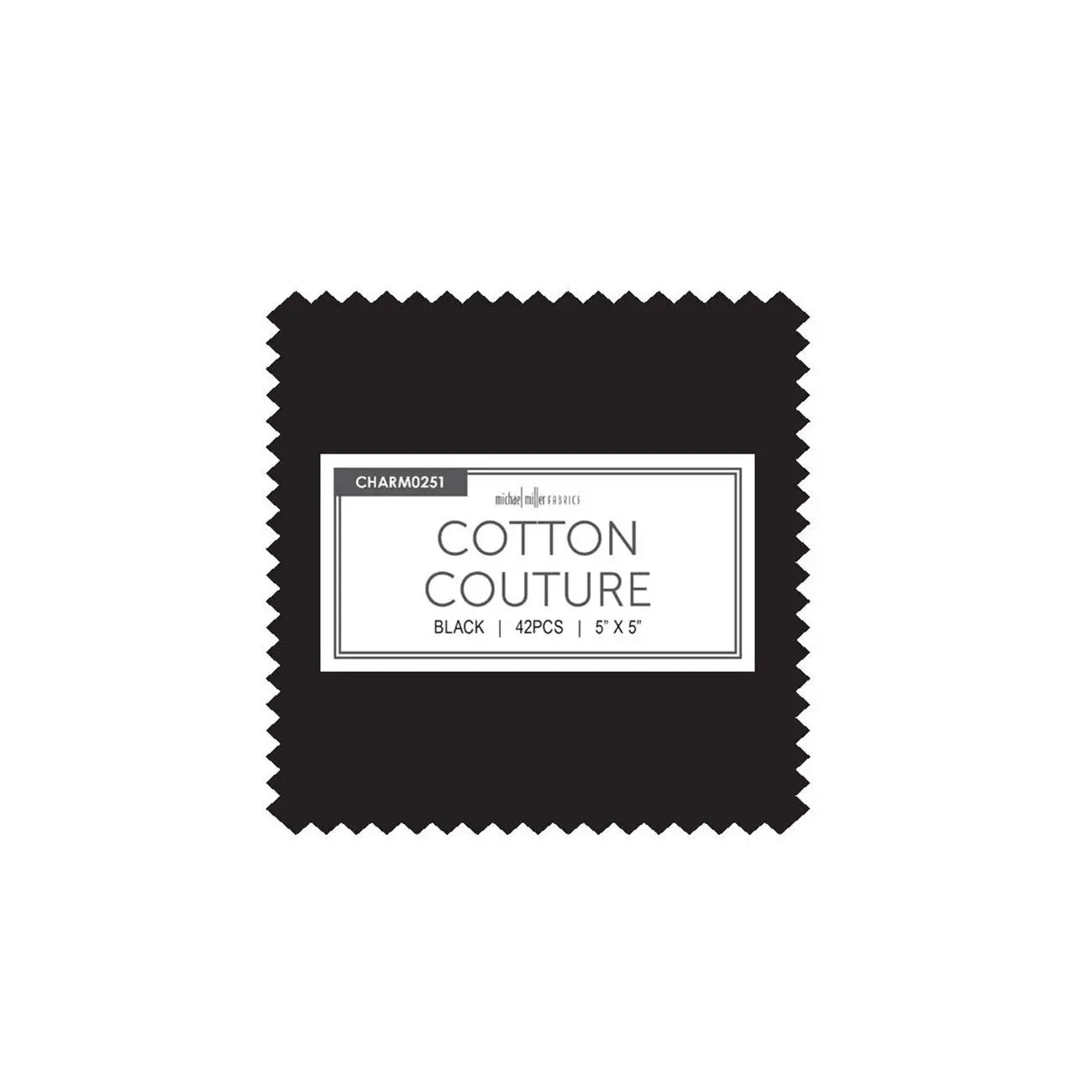 5in Squares, Cotton Couture, Black, 42pcs/bundle Checker Distributor