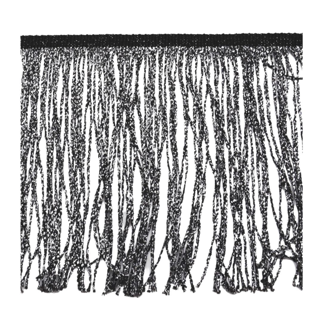 6-inch Metallic Chainette Fringe Trim, 15-Yard Roll – for Costumes, Apparel & Home Decor