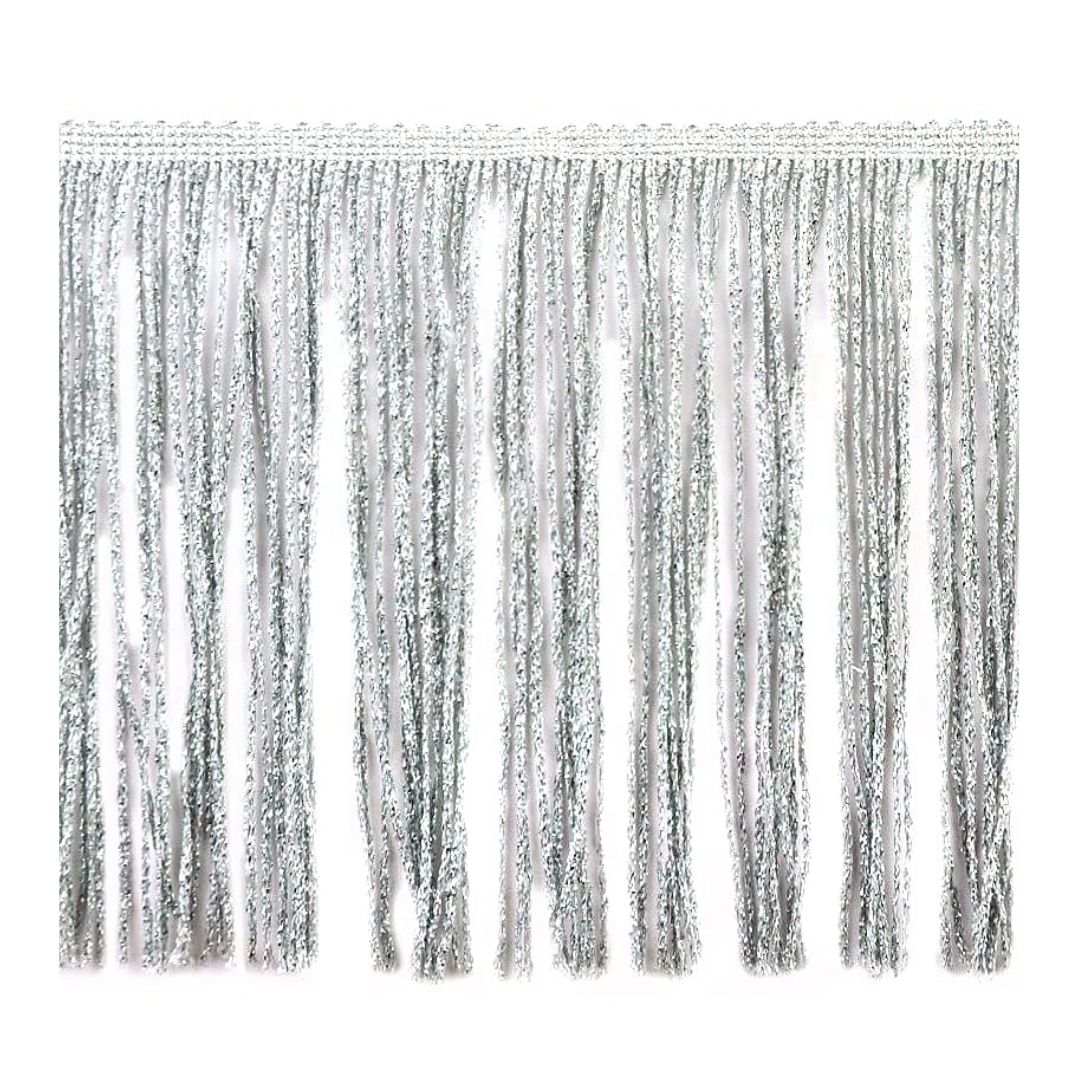 6-inch Metallic Chainette Fringe Trim, 15-Yard Roll – for Costumes, Apparel & Home Decor
