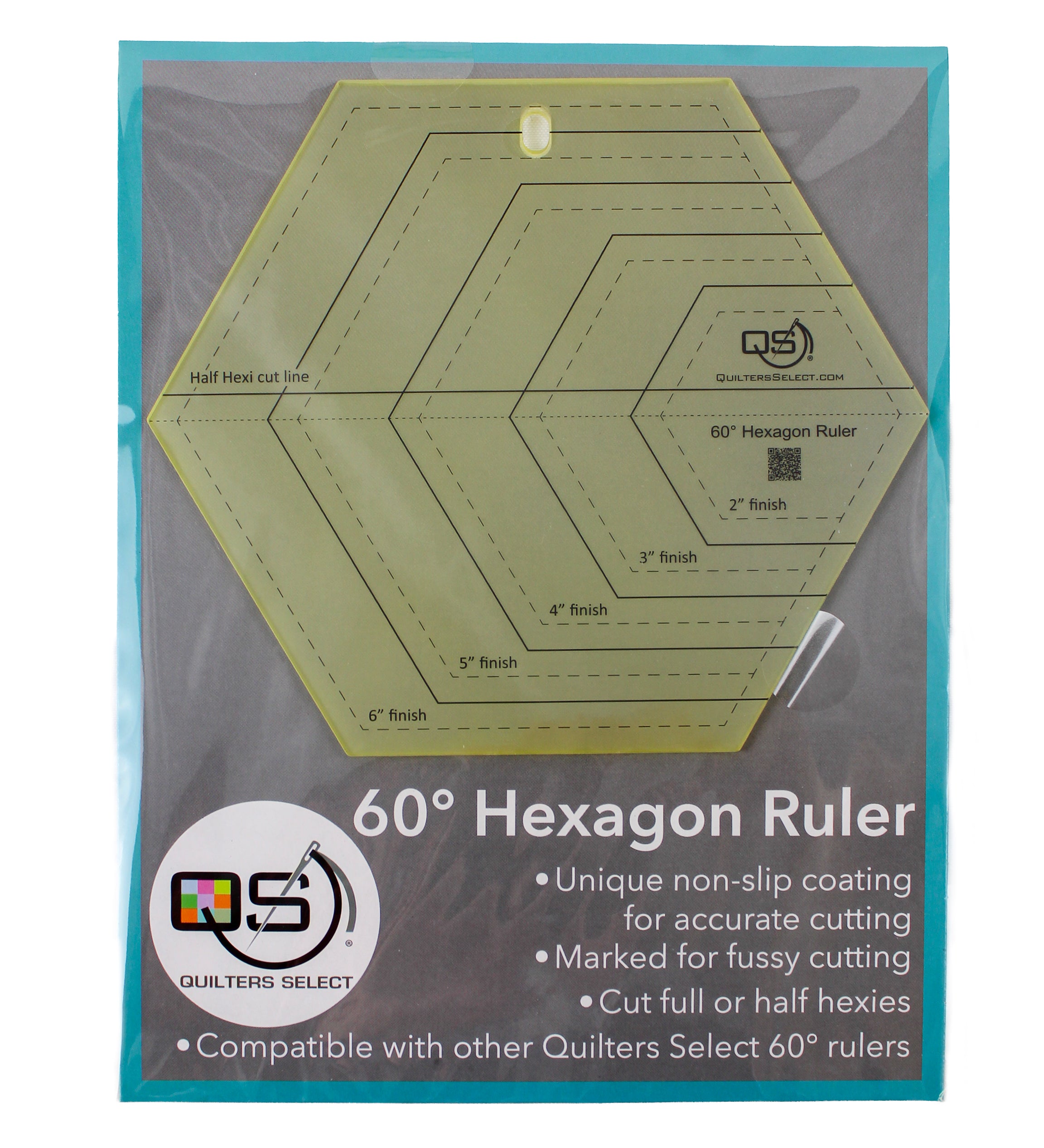 Quilters Select 60 Degree Hexagon Non-Slip Ruler