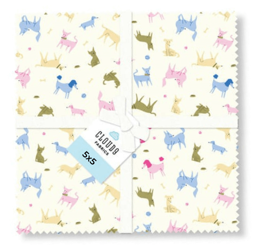 Playful Dogs by Cloud9 - 5x5 Charm Pack (42 Squares)