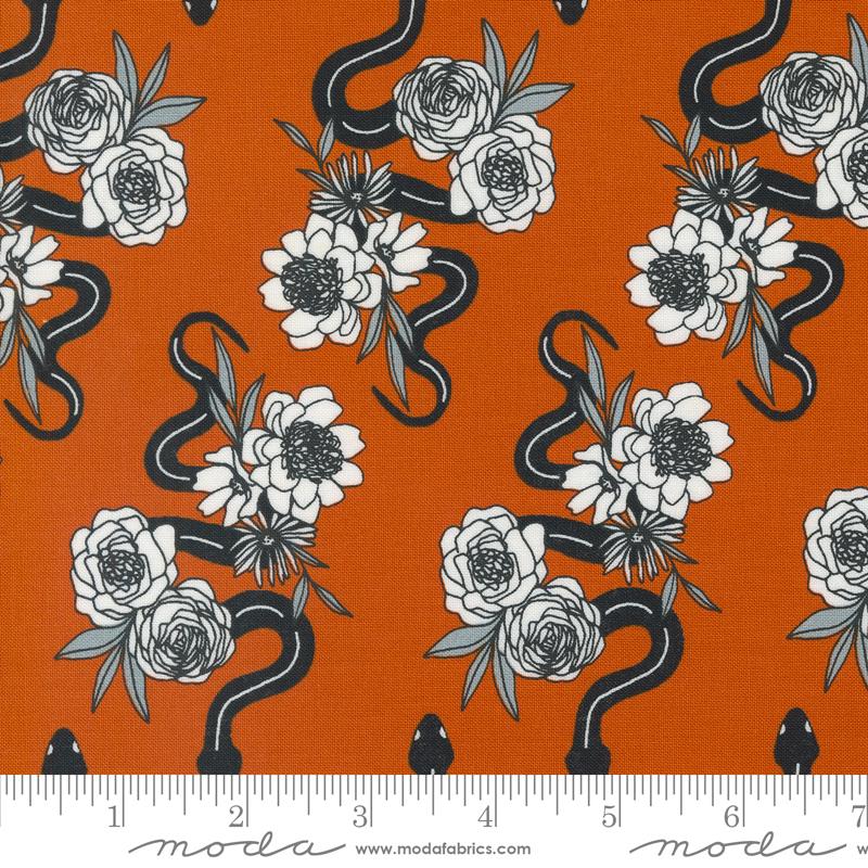 Moda Noir snake flower pumpkin Halloween print