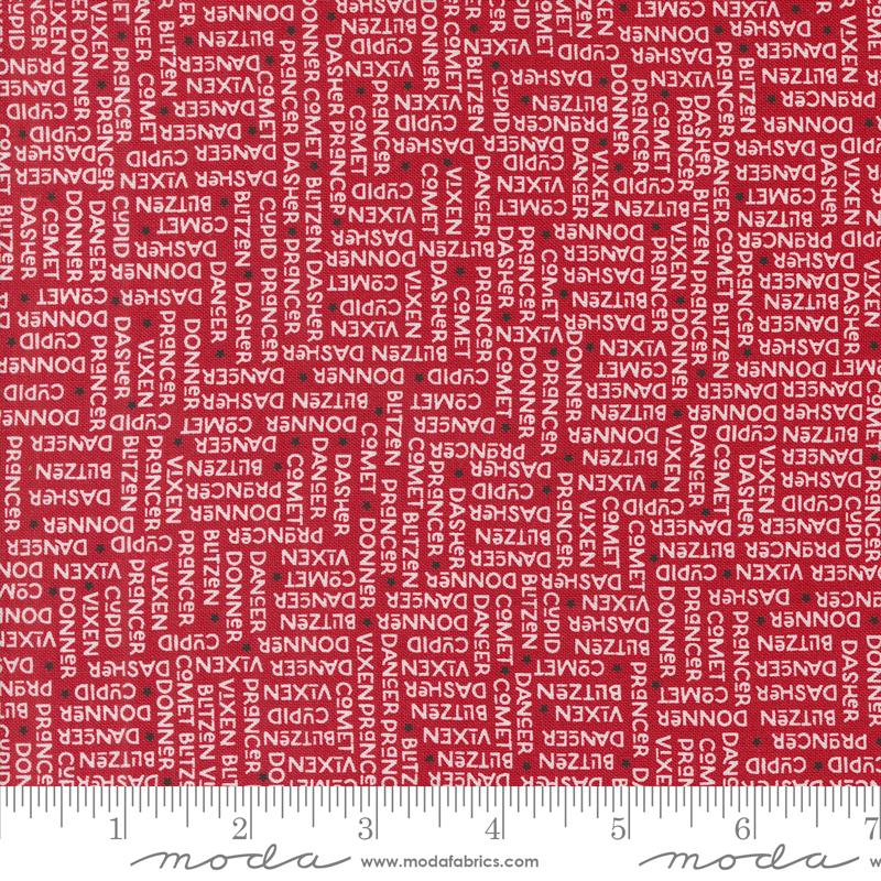 Moda Sweetwater On Dasher the herd Christmas quilting cotton fabric in Red